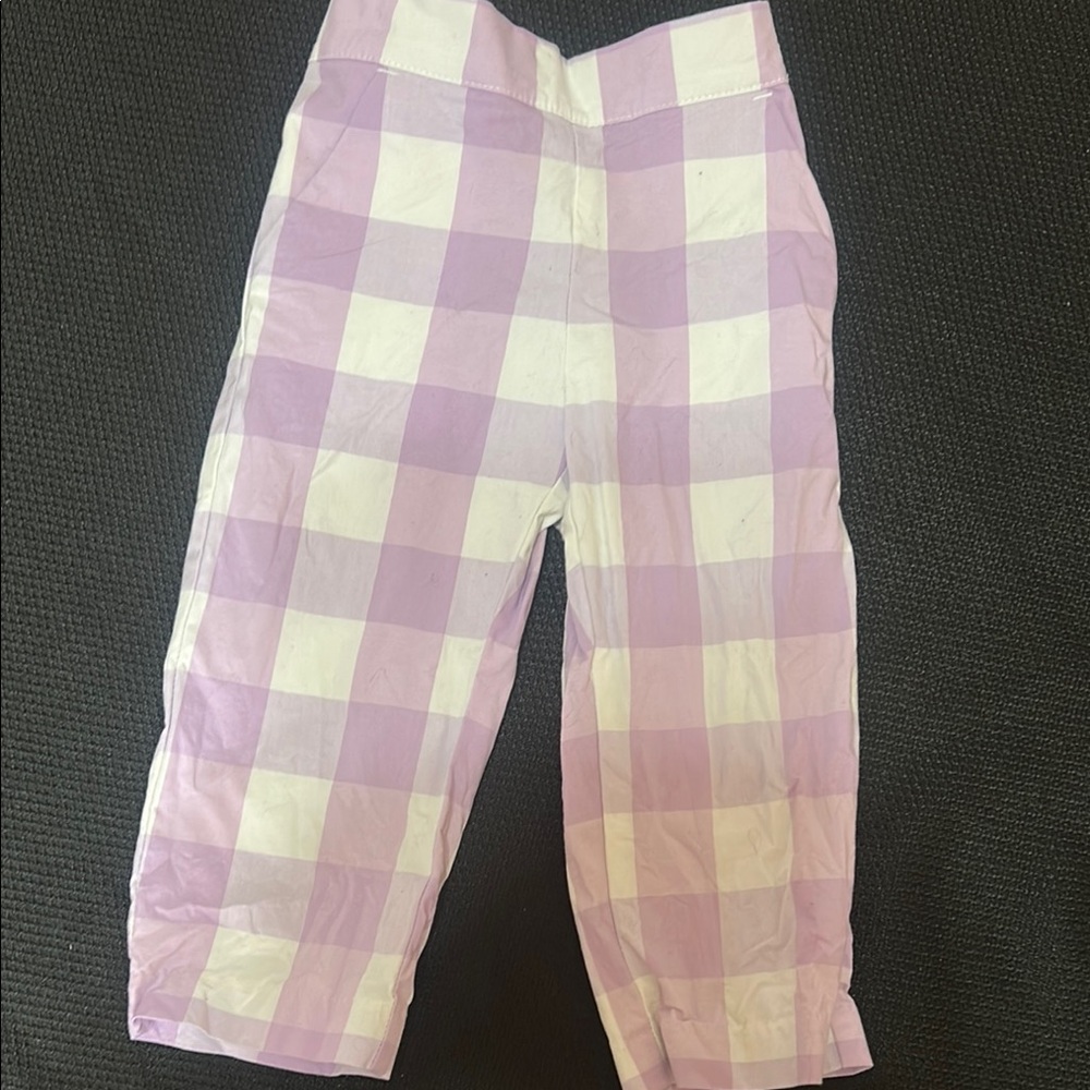 Purple and White Checkered Kids Pants